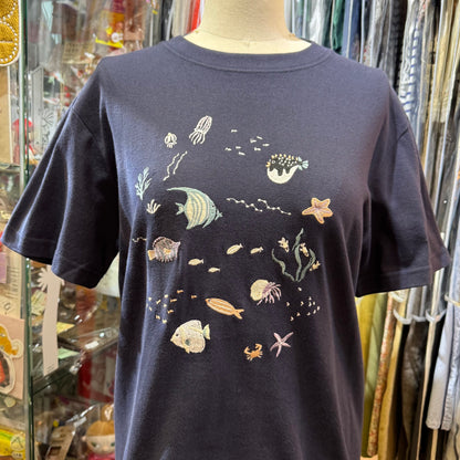 EXTRA20- L’atelier du Savon Ocean Embroidery T-shirt, 2 Colors