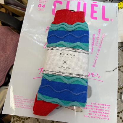 MEGMIURA WARDROBE X Tokone Wavy stripe socks, 5 Colors, made in Japan