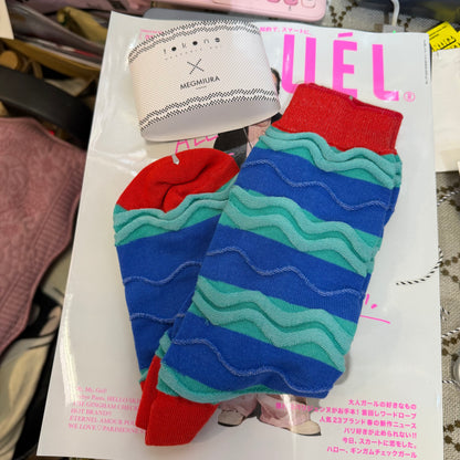 MEGMIURA WARDROBE X Tokone Wavy stripe socks, 5 Colors, made in Japan