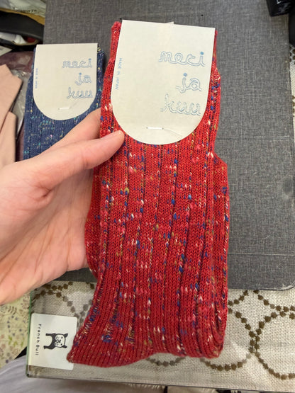 Meri ja kuu Kasuri Socks, 3 colors, made in Japan