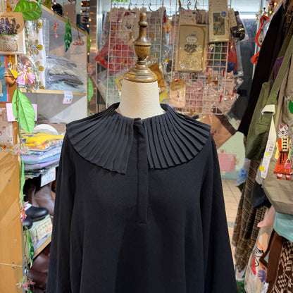 Mizuiro Ind Frill Black Blouse, made in Japan