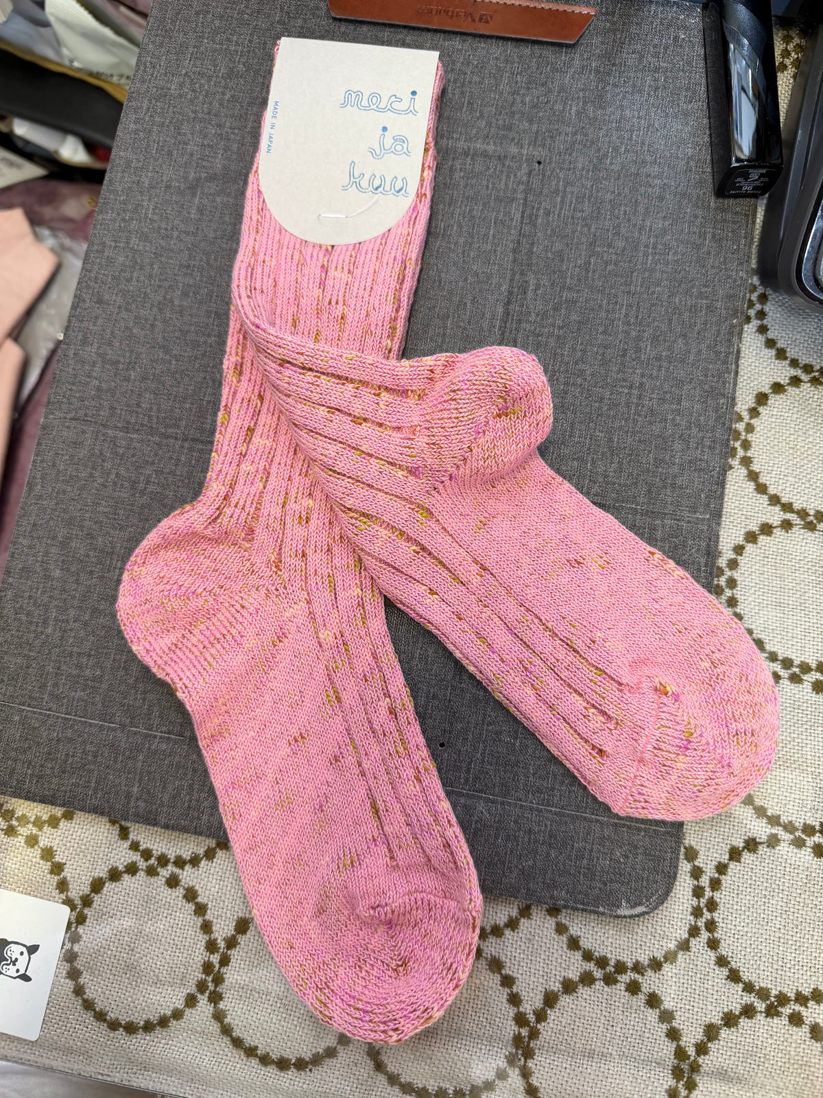 Meri ja kuu Kasuri Socks, 3 colors, made in Japan