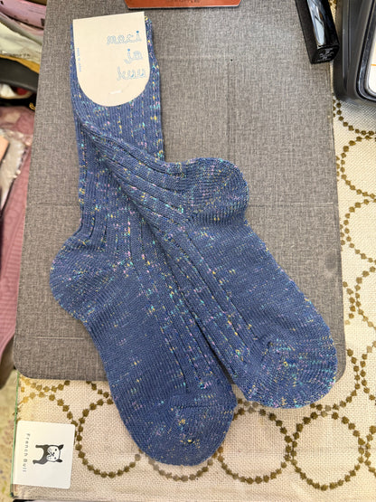 Meri ja kuu Kasuri Socks, 3 colors, made in Japan