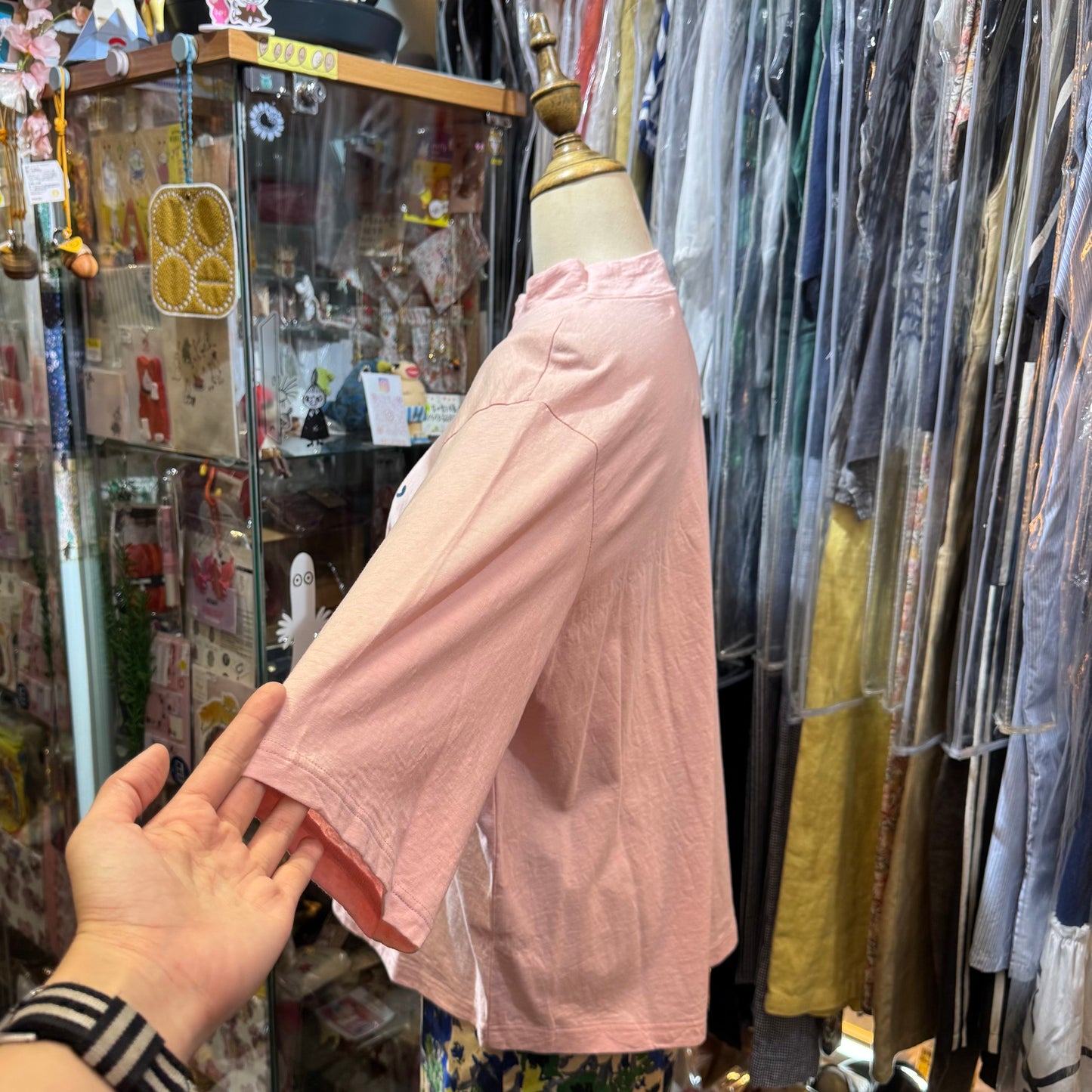 Tumugu French Terre Pink T-shirt, made in Japan