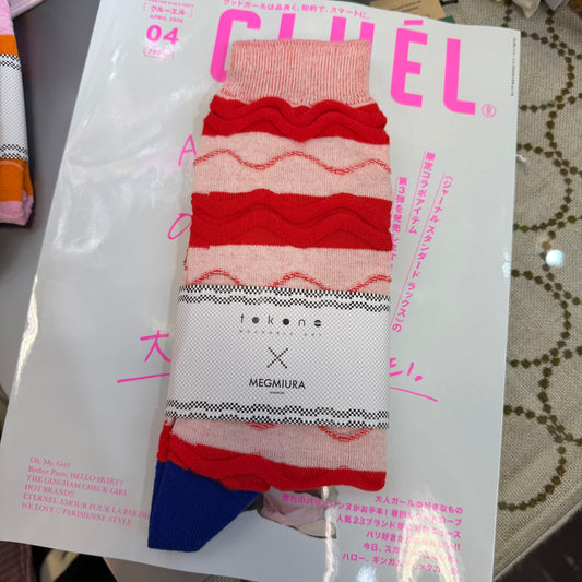 MEGMIURA WARDROBE X Tokone Wavy stripe socks, 5 Colors, made in Japan