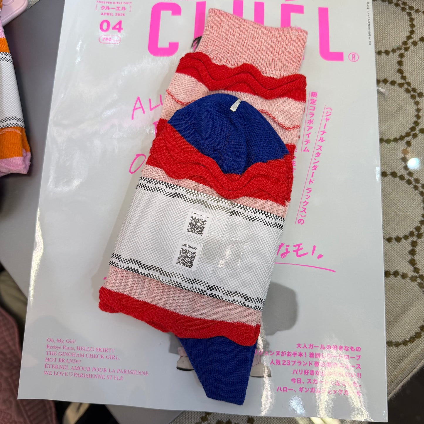 MEGMIURA WARDROBE X Tokone Wavy stripe socks, 5 Colors, made in Japan