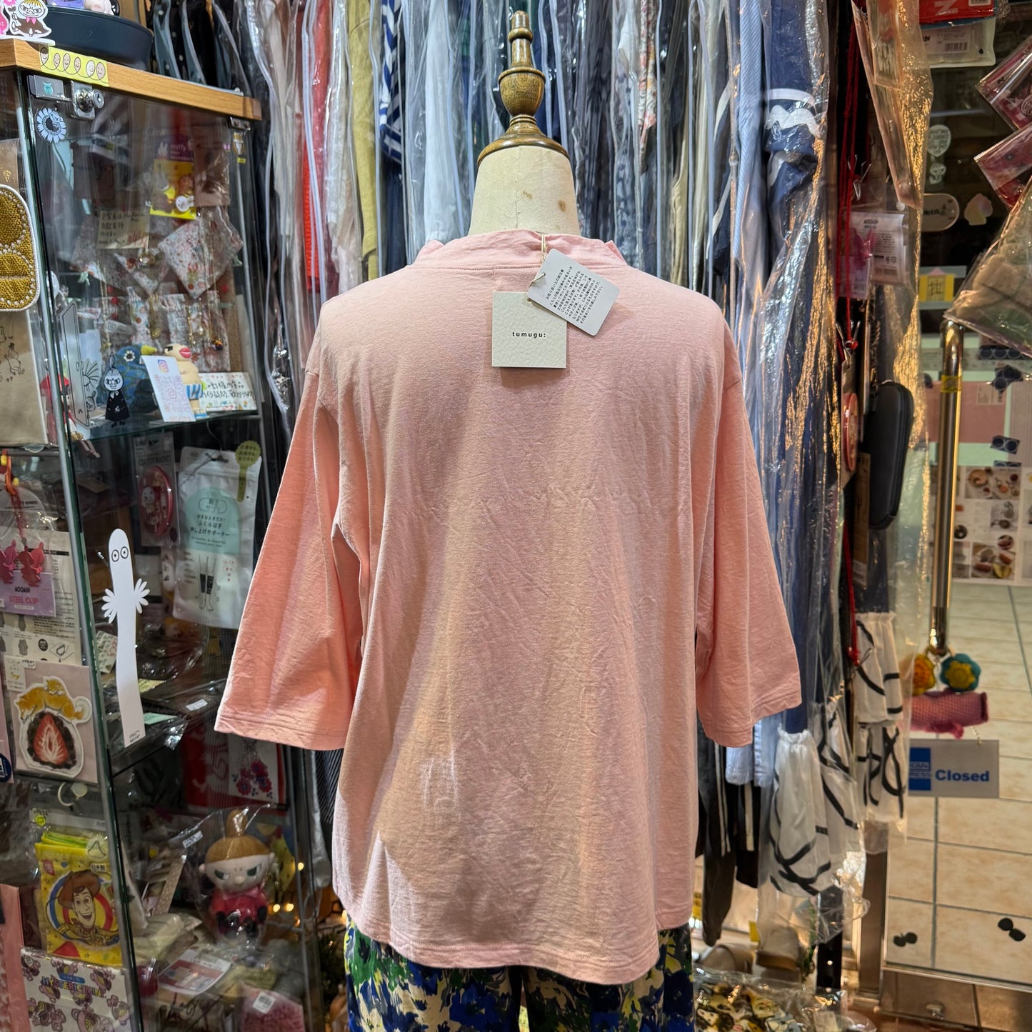 Tumugu French Terre Pink T-shirt, made in Japan