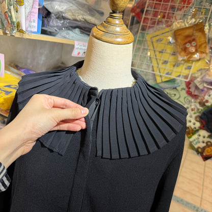 Mizuiro Ind Frill Black Blouse, made in Japan