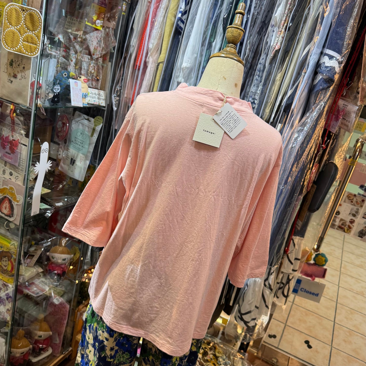 Tumugu French Terre Pink T-shirt, made in Japan