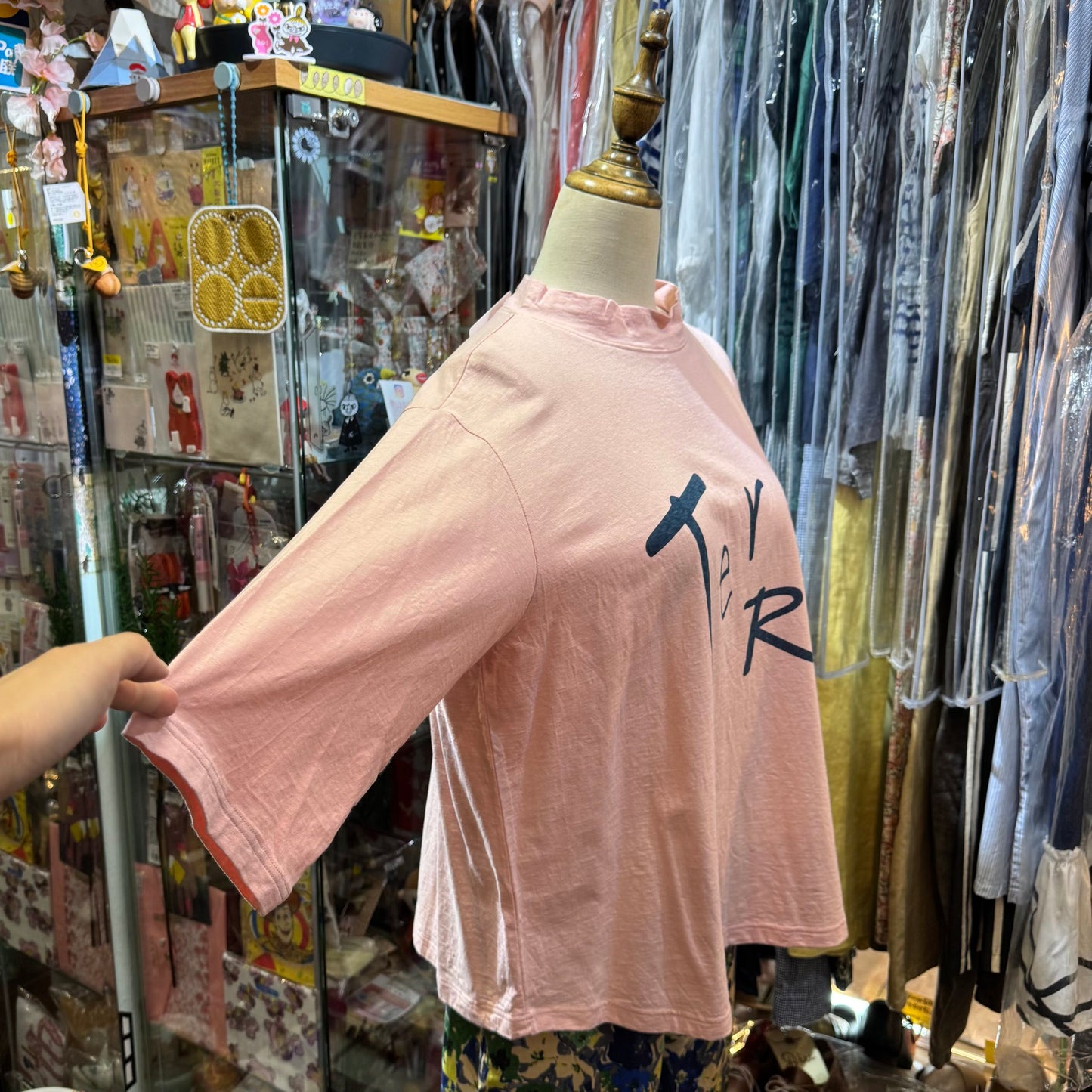 Tumugu French Terre Pink T-shirt, made in Japan