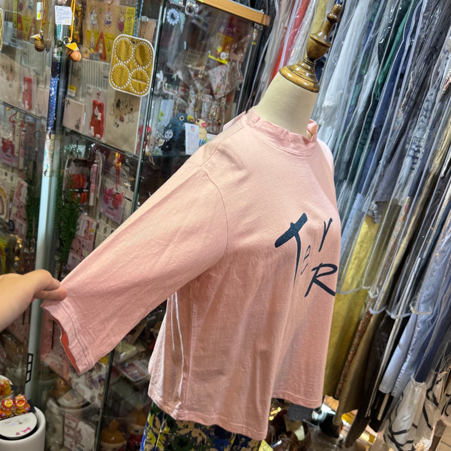 Tumugu French Terre Pink T-shirt, made in Japan