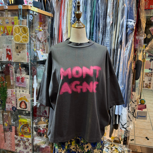 Tumugu French  Mont Agne Charcoal T-shirt, made in Japan