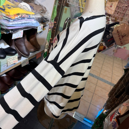 Vent blanc Vendemiaire 01 Striped Sweatshirt, made in Japan