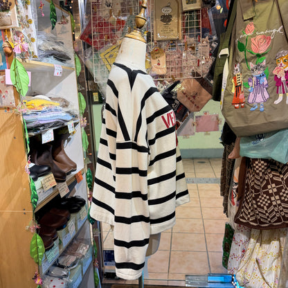 Vent blanc Vendemiaire 01 Striped Sweatshirt, made in Japan