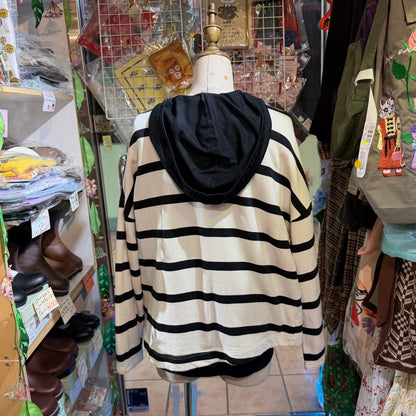 Vent blanc Vendemiaire 01 Striped Sweatshirt, made in Japan