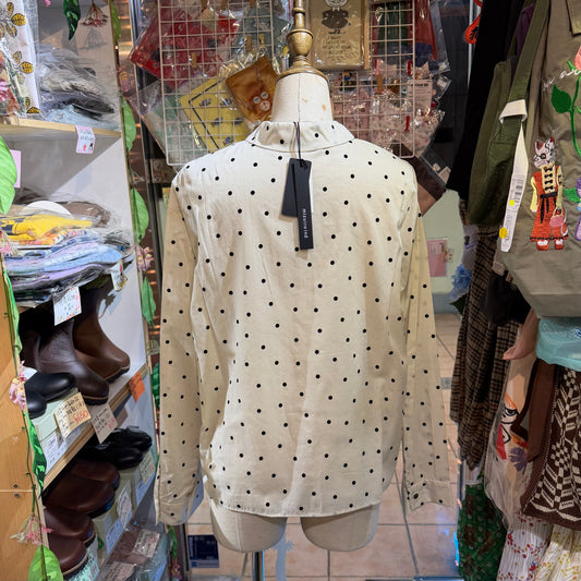 Mizuiro Ind Ivory Polka Shirt, made in Japan
