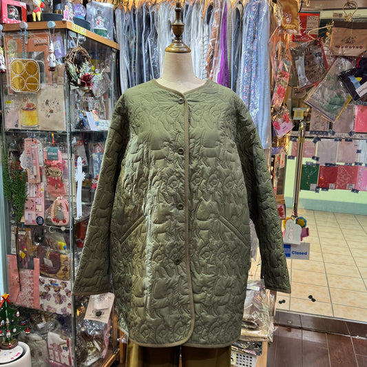 Sale- Haupia Dogs Embroidery Green Coat, made in Japan