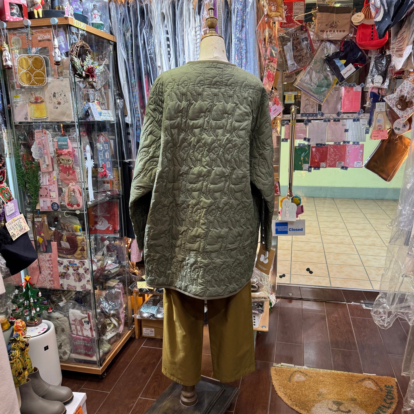 Sale- Haupia Dogs Embroidery Green Coat, made in Japan