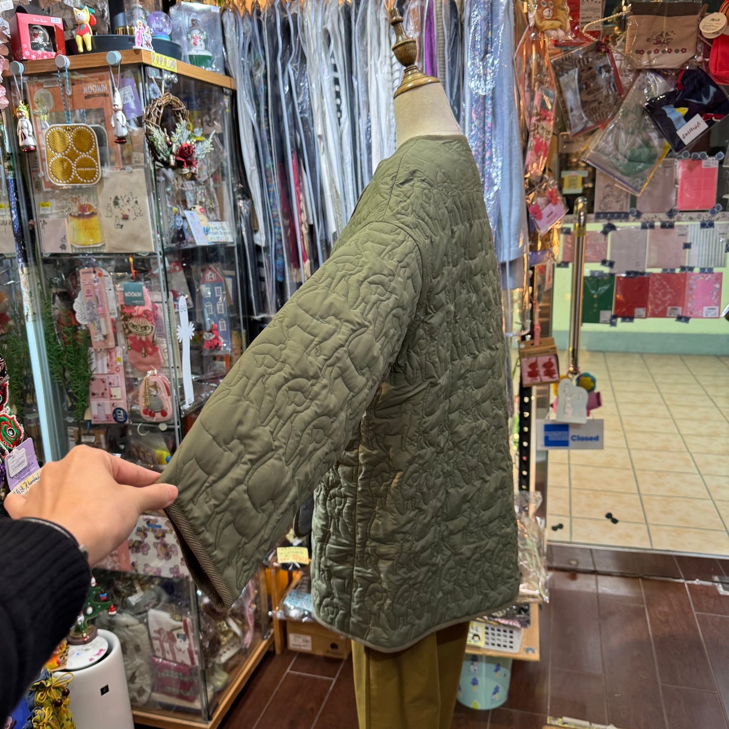 Sale- Haupia Dogs Embroidery Green Coat, made in Japan