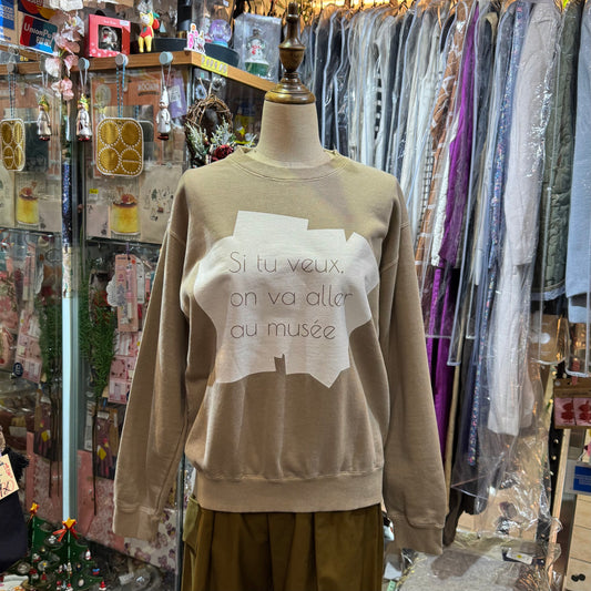 Sale- Vent d Ouest Grey Beige French 'Si tu vex' Sweater, made in Japan