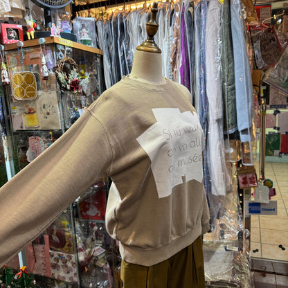 EXTRA30- Vent d Ouest Grey Beige French 'Si tu vex' Sweater, made in Japan