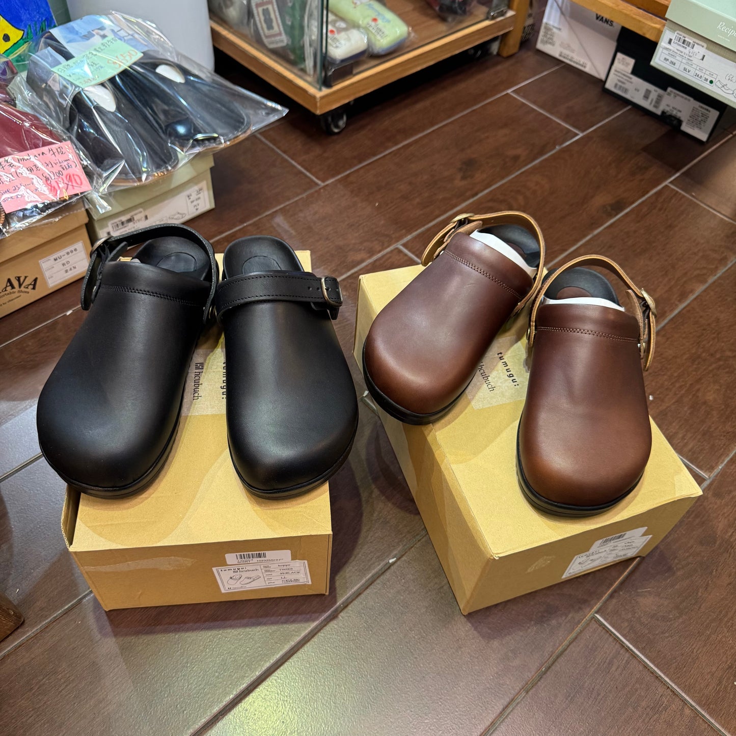 Tumugu X Hcubuch Leather 'Koppe' 2Way Sandals, made in Japan