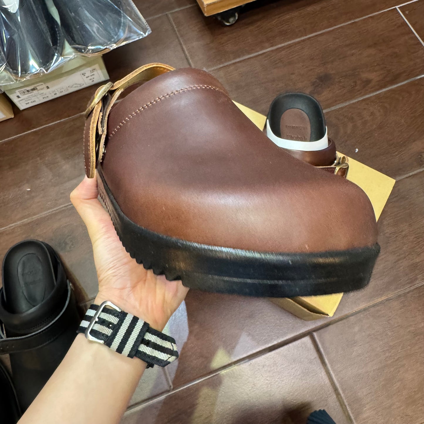 Tumugu X Hcubuch Leather 'Koppe' 2Way Sandals, made in Japan