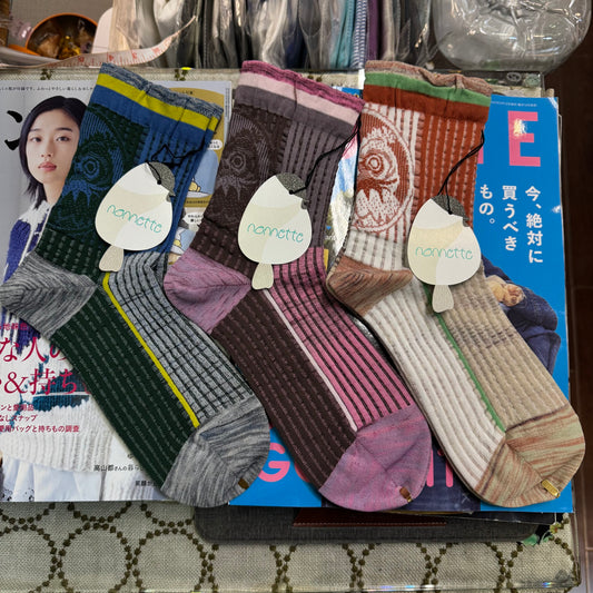 Nonnette Owl Socks, 3 Colors, made in Japan