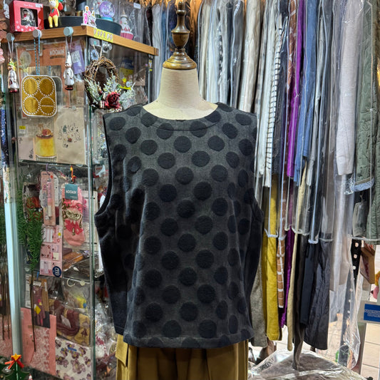 Sale-Nachukara Polka Black Vest, made in Japan