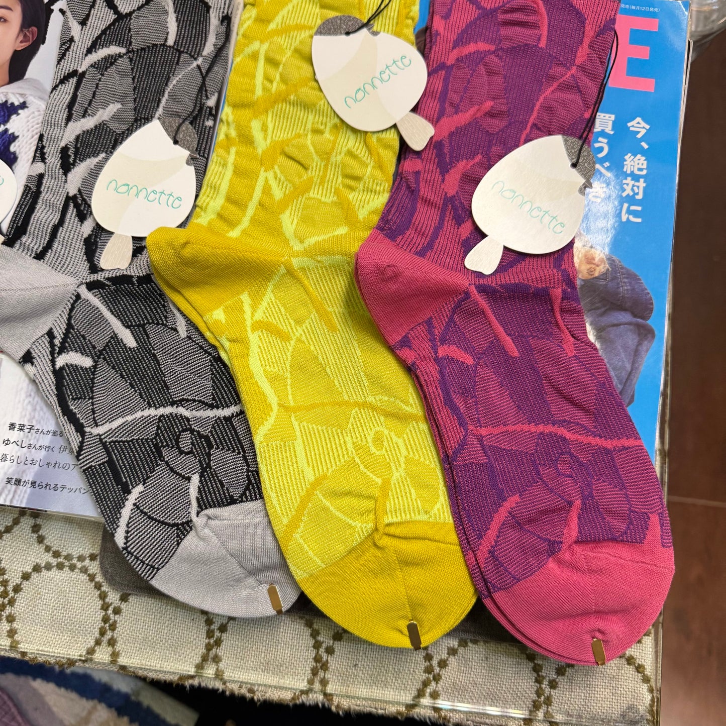 Nonnette Prints Socks, 3 Colors, made in Japan