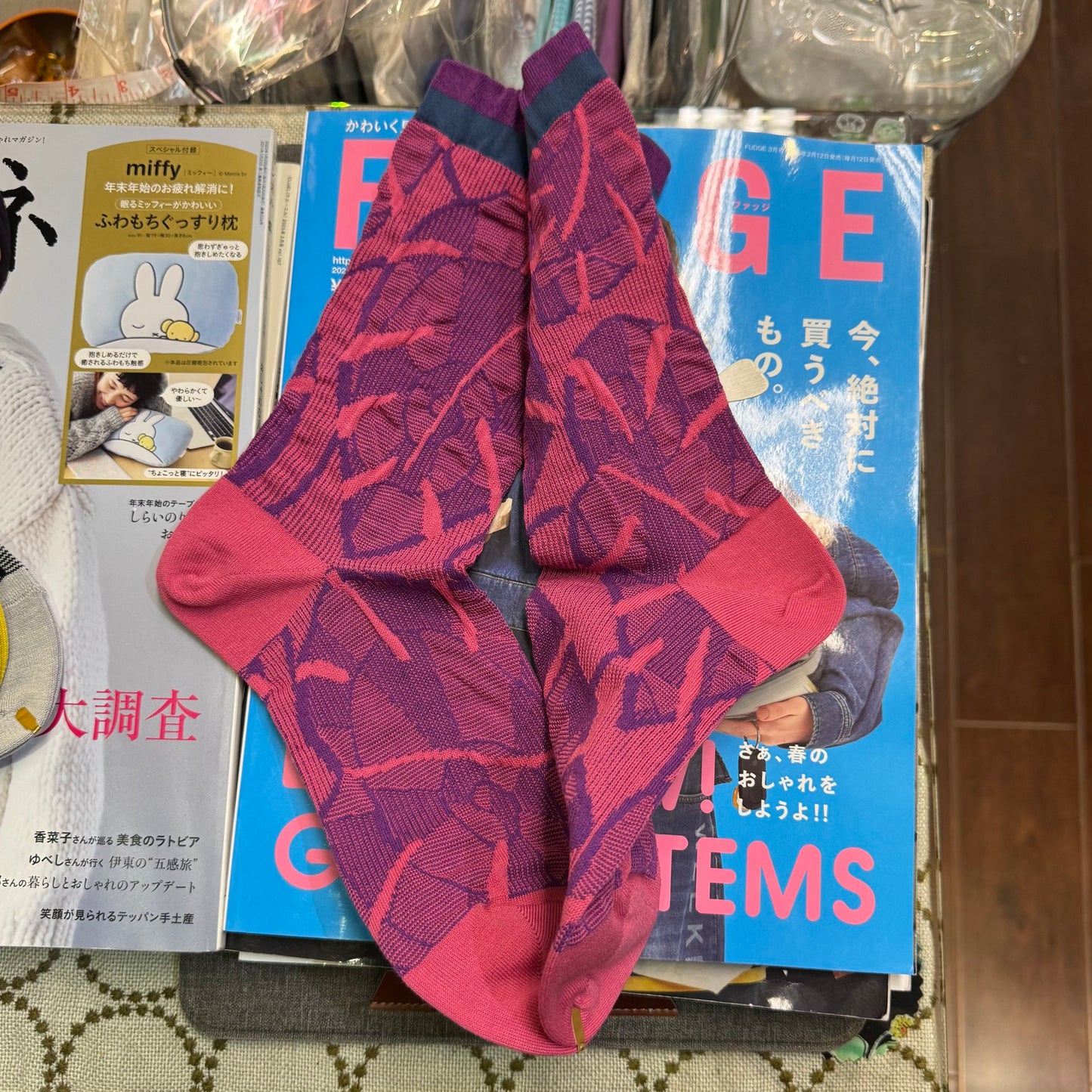 Nonnette Prints Socks, 3 Colors, made in Japan
