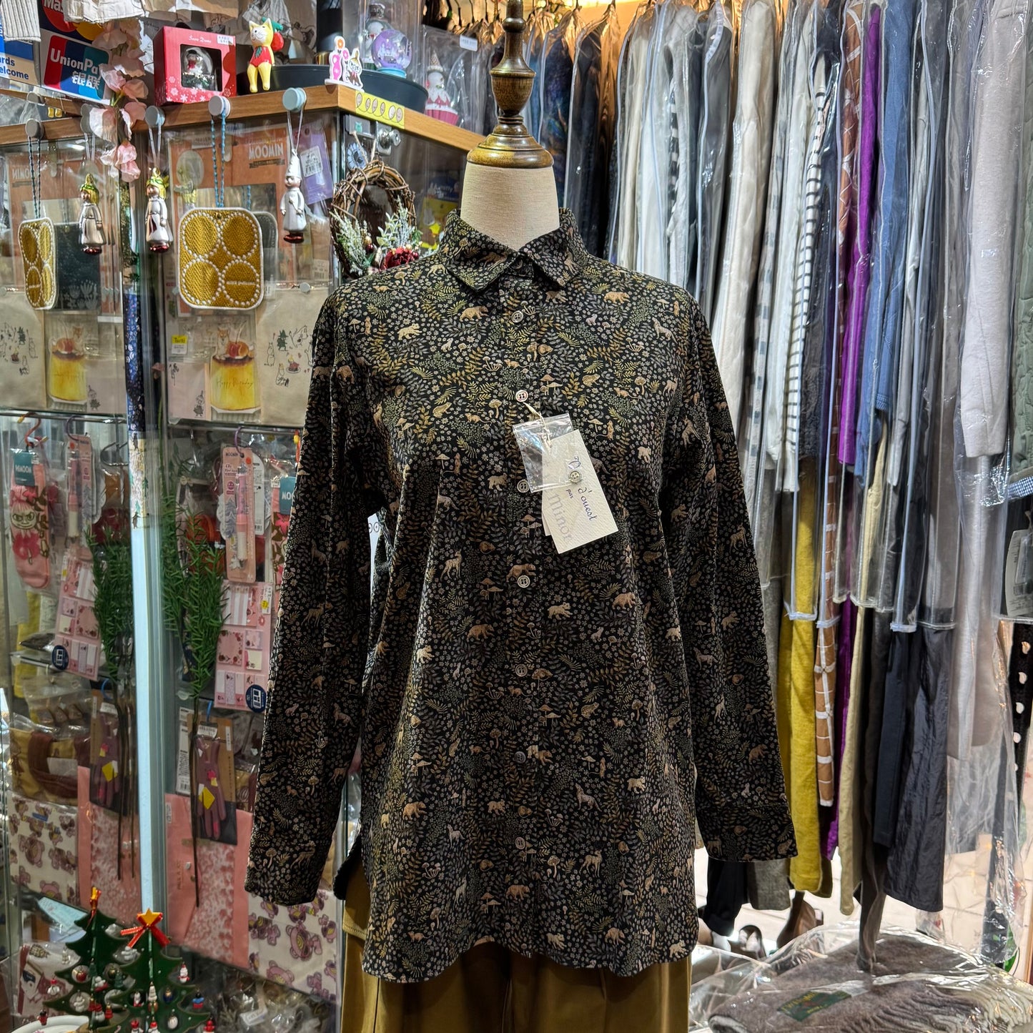 EXTRA20- Le Minor X Liberty London Black Shirt, made in Japan