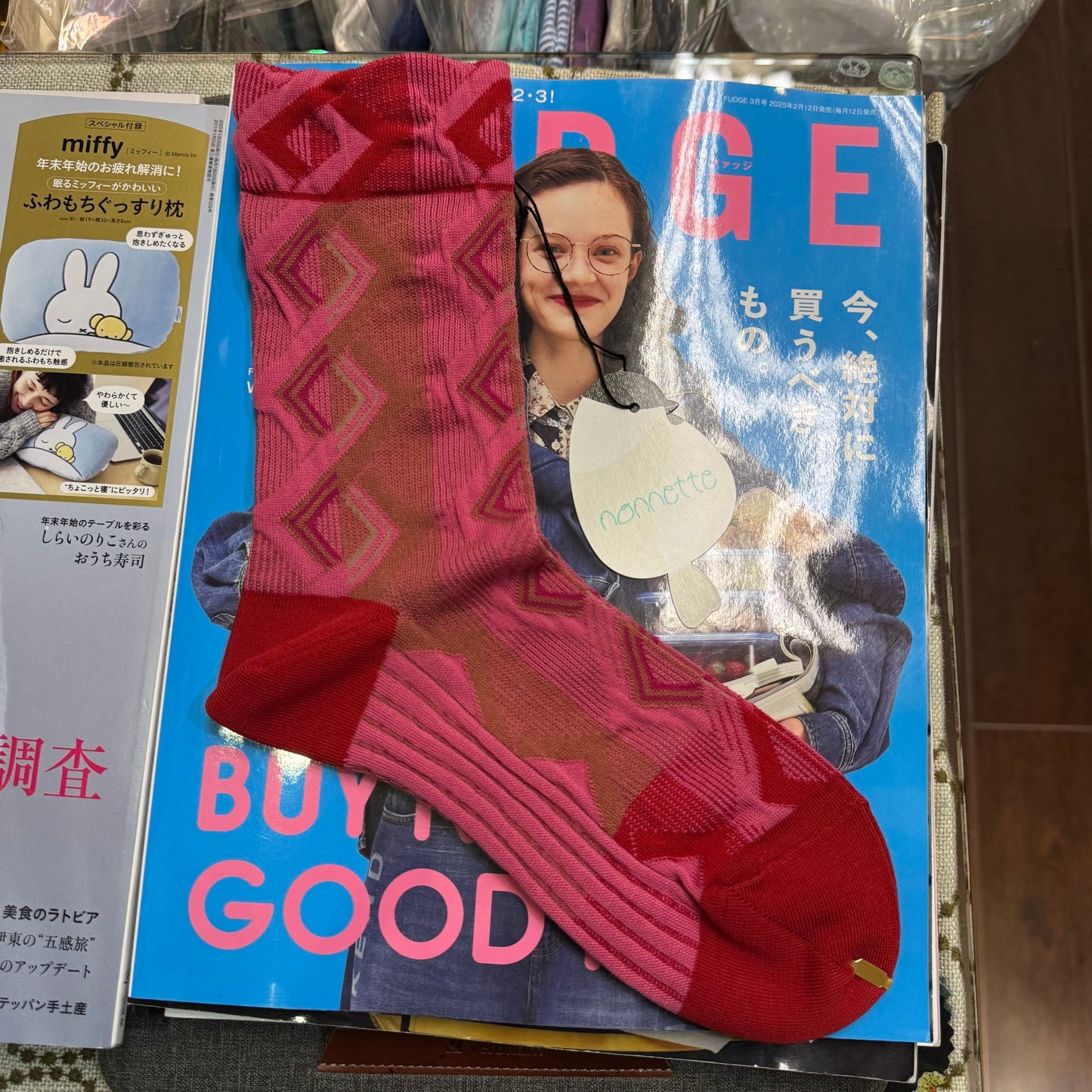 Nonnette Polygrams Socks, 3 Colors, made in Japan