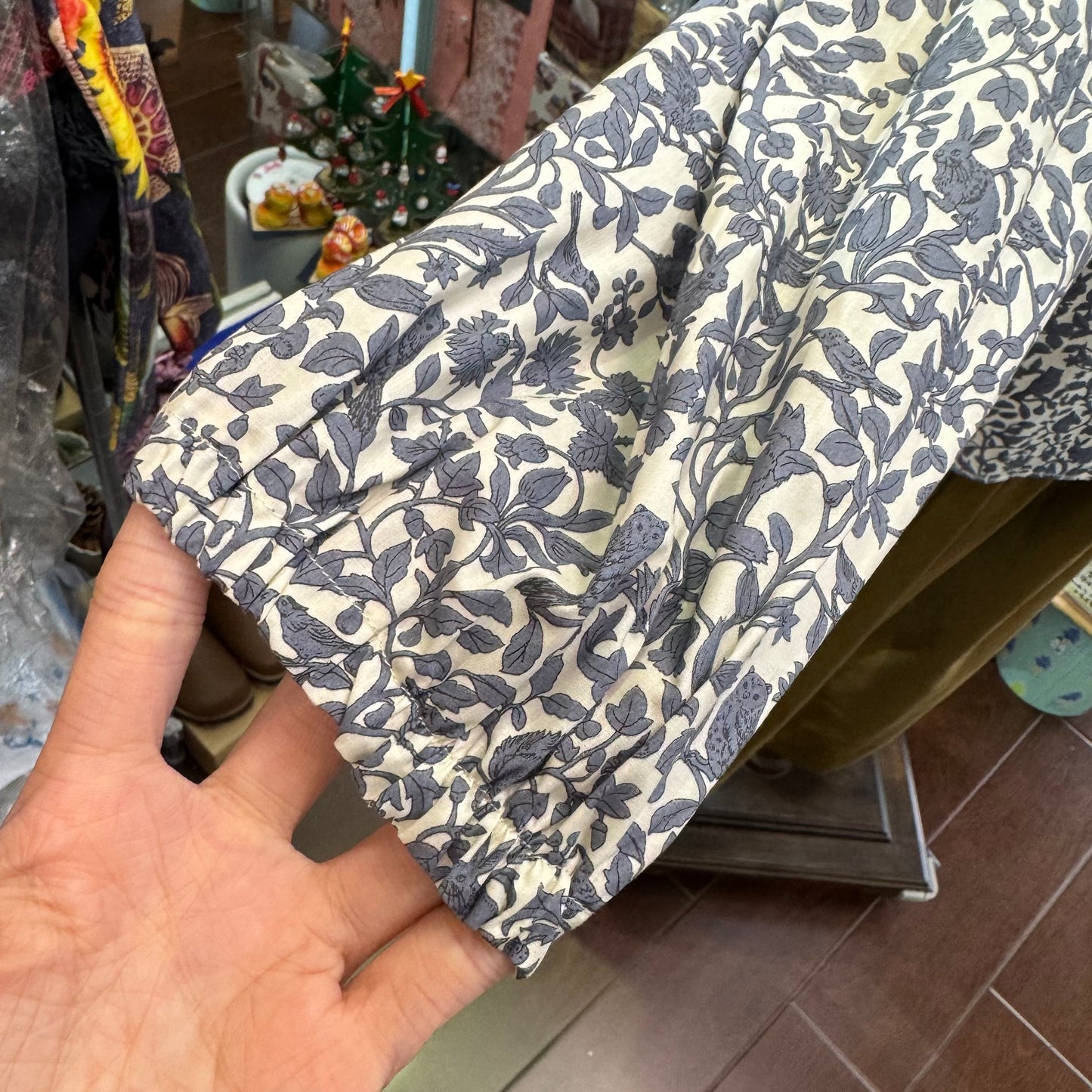 Sale- Denicher Floral and Animals Print Top, made in Japan