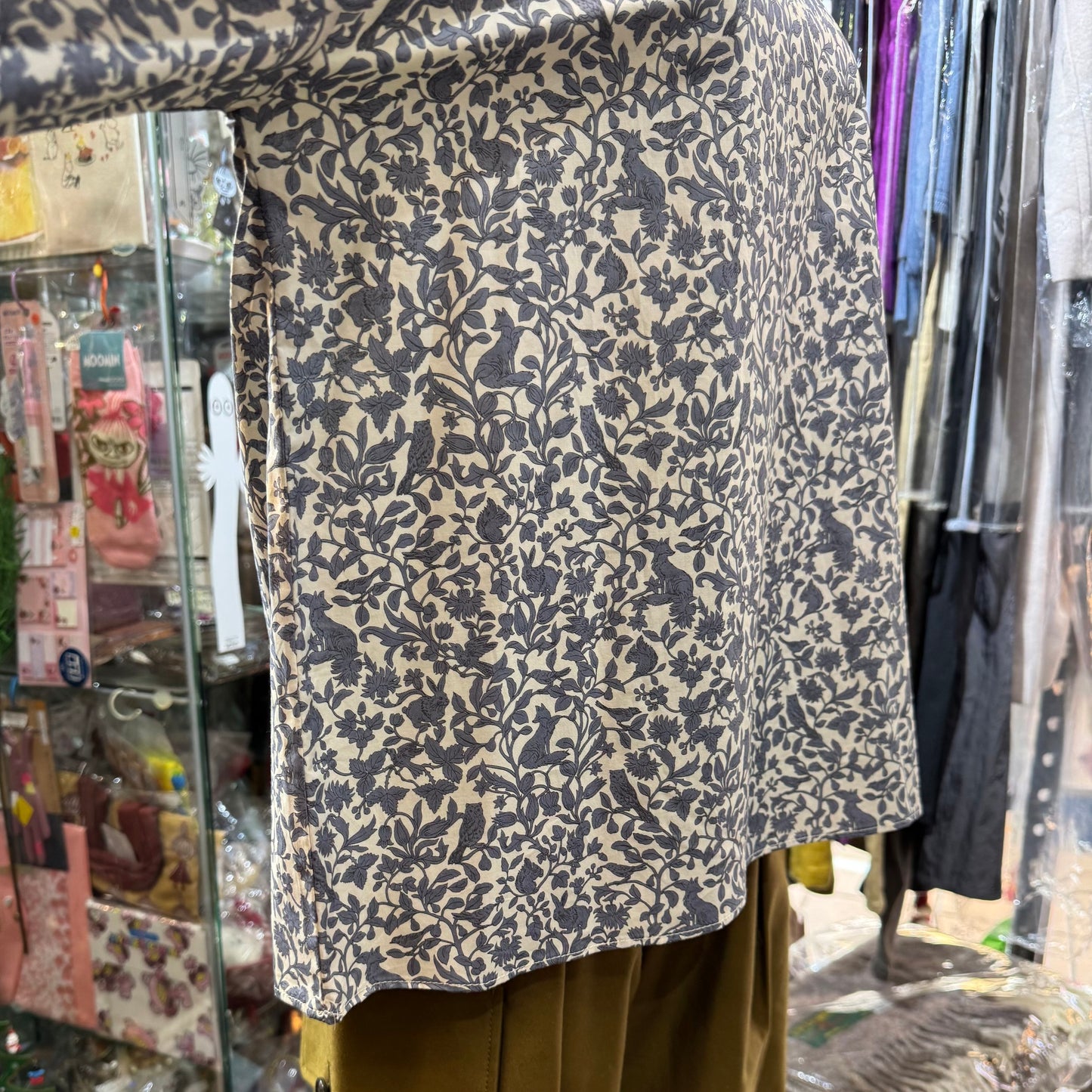 Sale- Denicher Floral and Animals Print Top, made in Japan