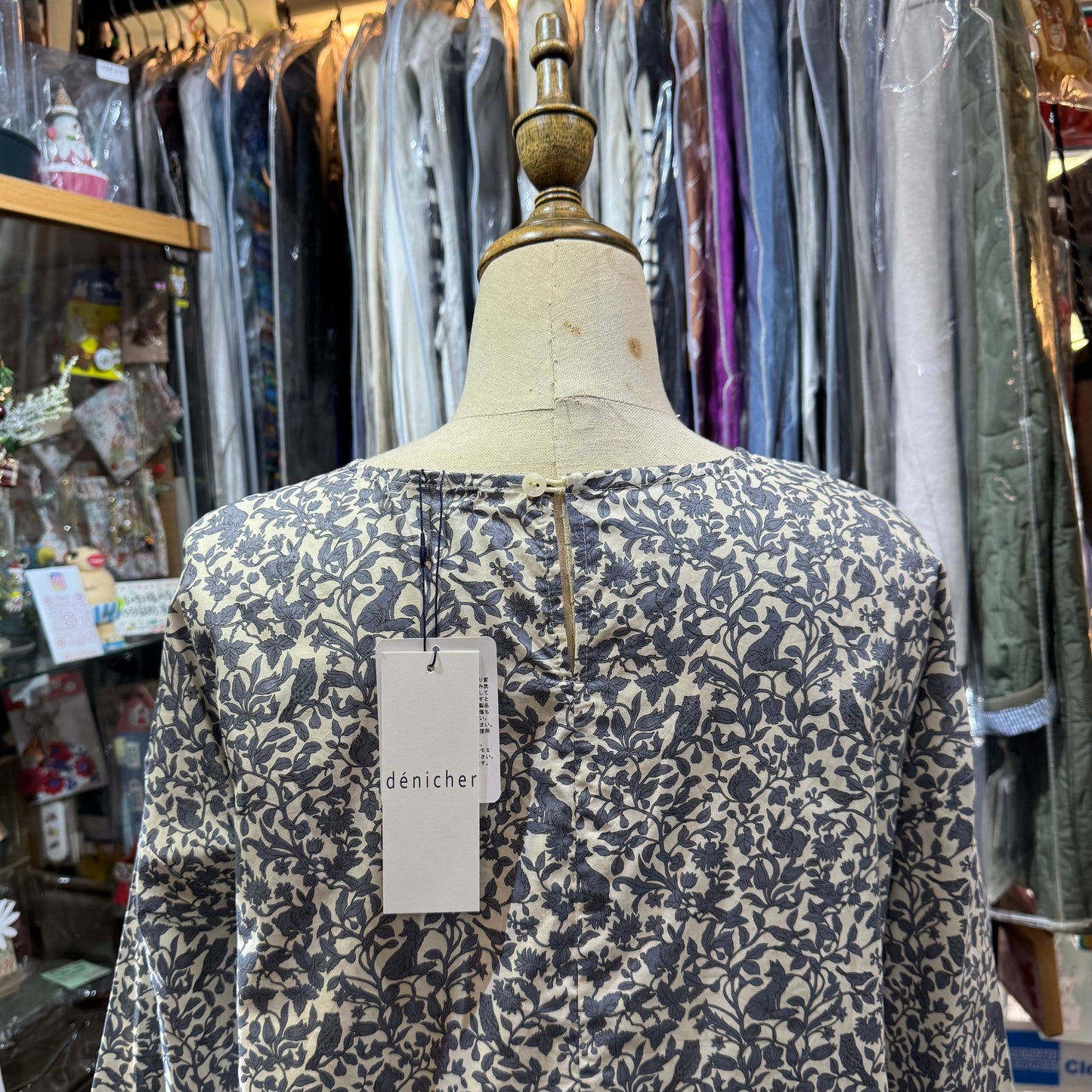 Sale- Denicher Floral and Animals Print Top, made in Japan