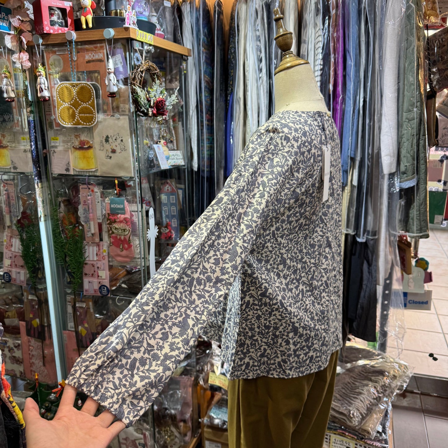 Sale- Denicher Floral and Animals Print Top, made in Japan