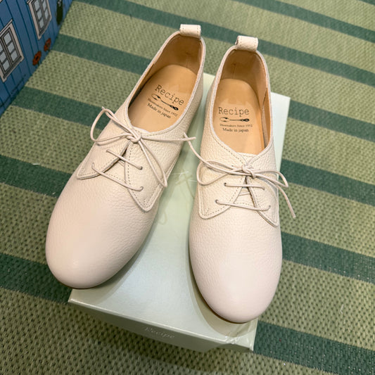 Recipe Ivory Leather Shoes, Size 24cm, made in Japan #RP240