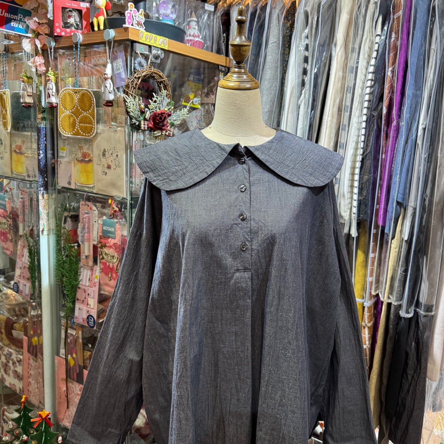 (g) Round Collar Shirt, 2 Colors, made in Japan