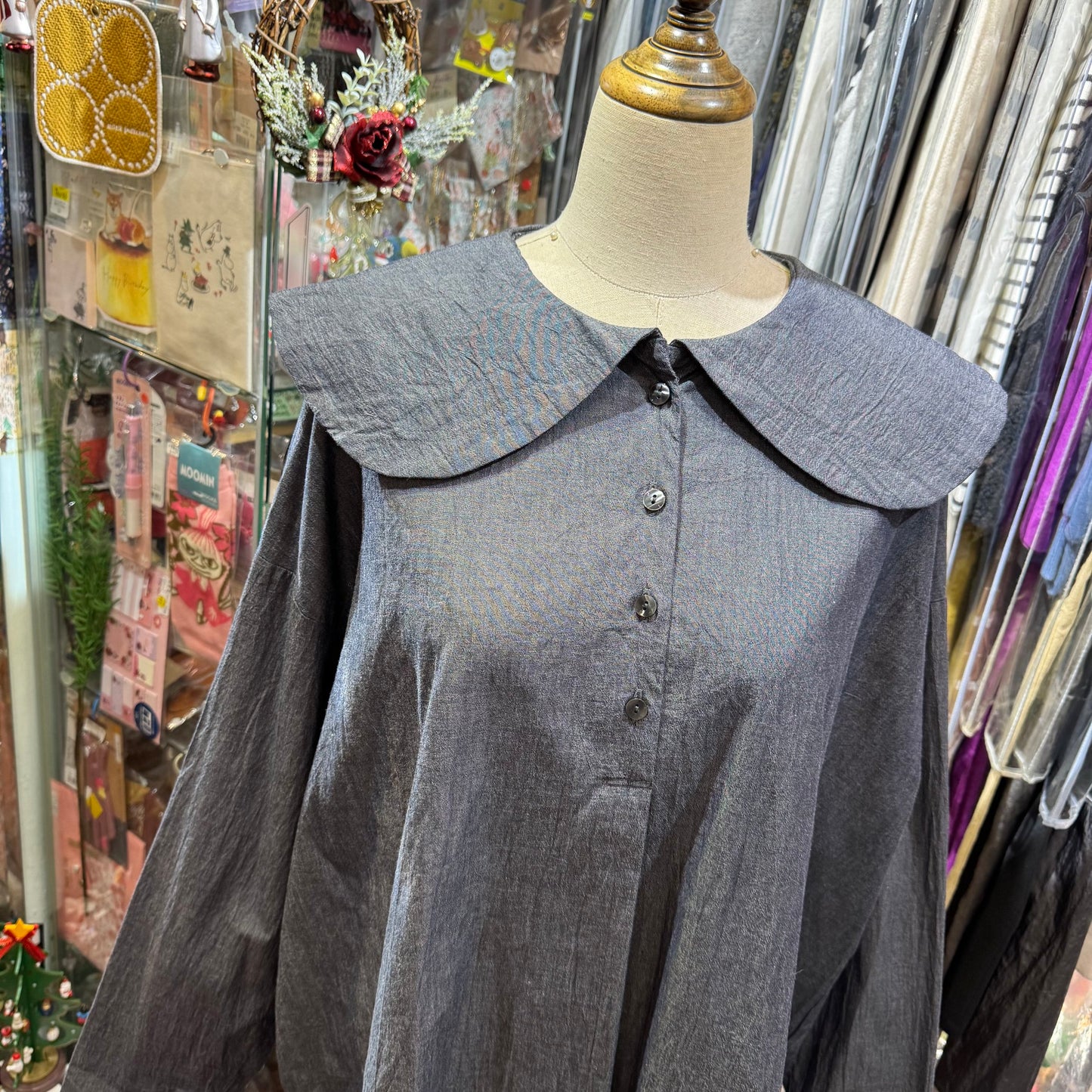 (g) Round Collar Shirt, 2 Colors, made in Japan