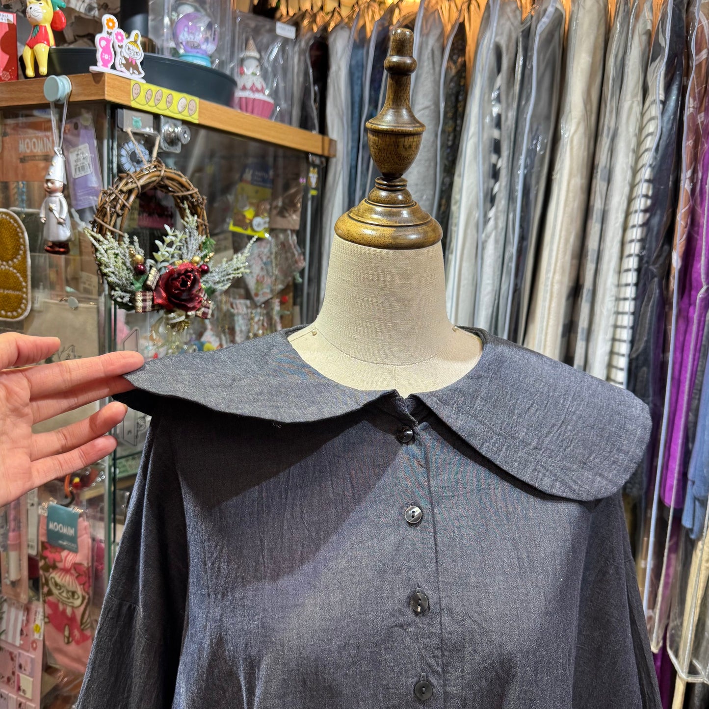 (g) Round Collar Shirt, 2 Colors, made in Japan