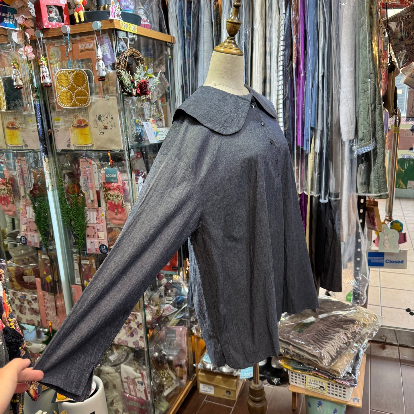 (g) Round Collar Shirt, 2 Colors, made in Japan