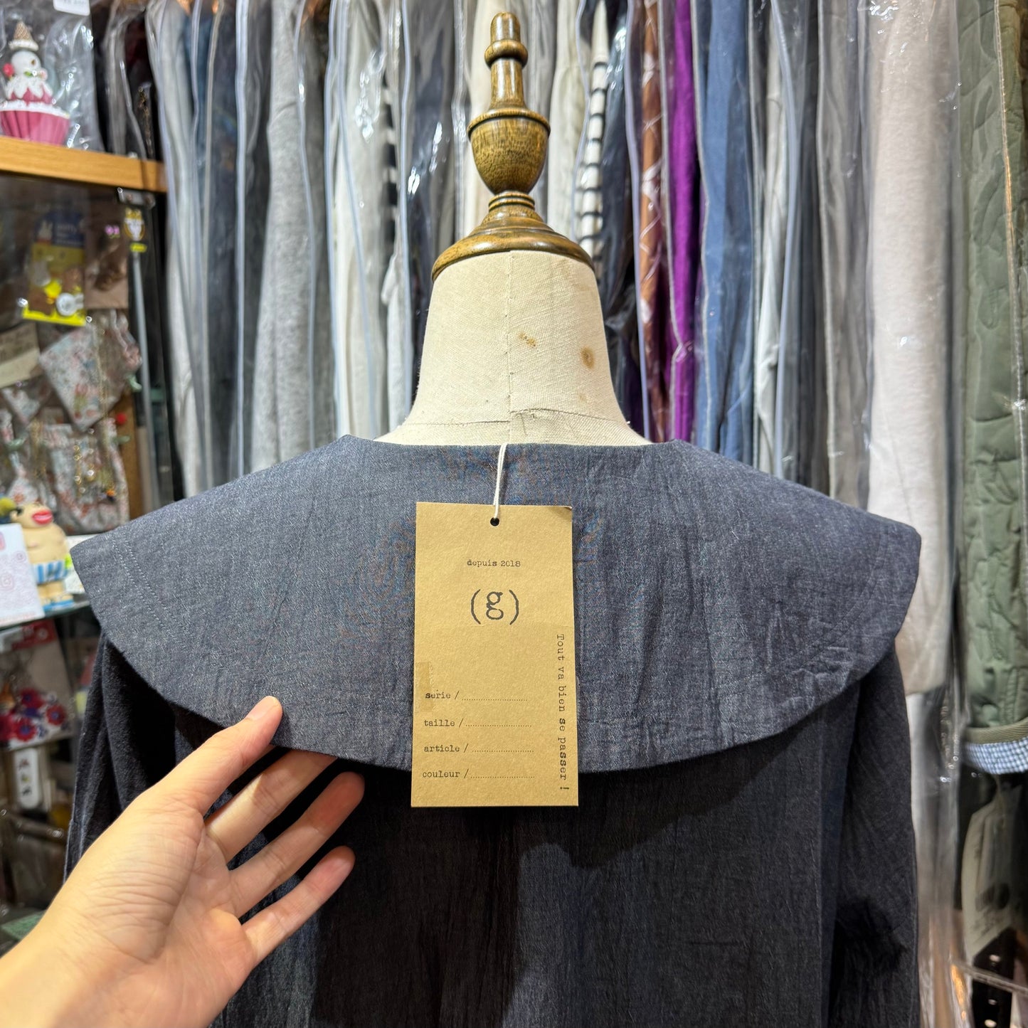 (g) Round Collar Shirt, 2 Colors, made in Japan