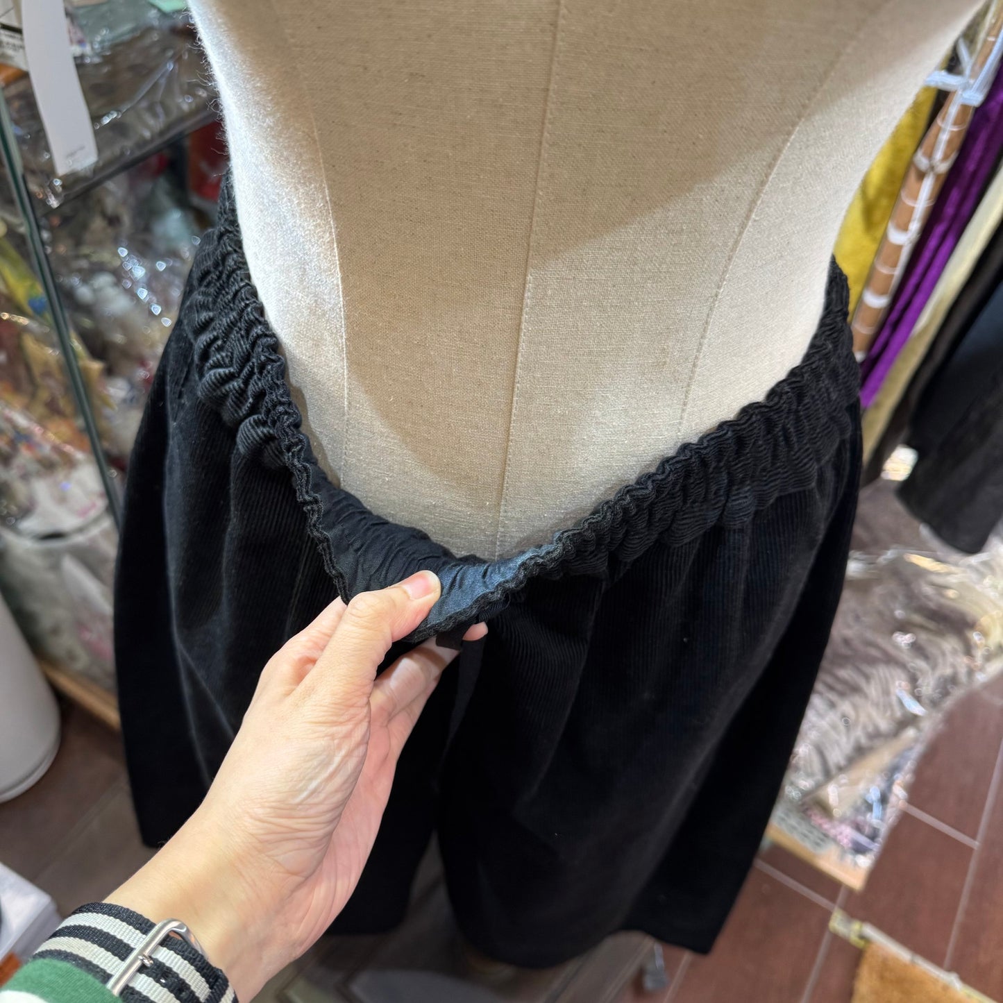 Sale- (g) Black Corduroy Pants, made in Japan