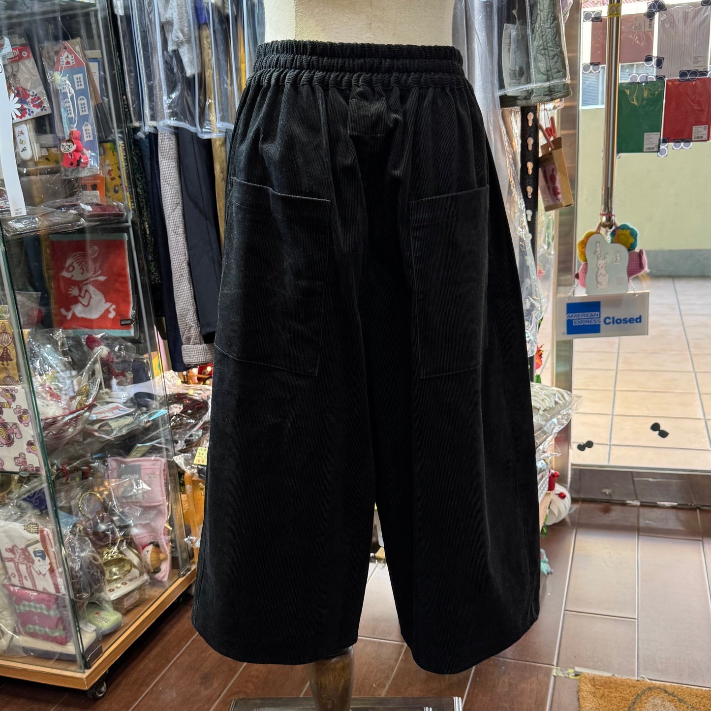 Sale- (g) Black Corduroy Pants, made in Japan