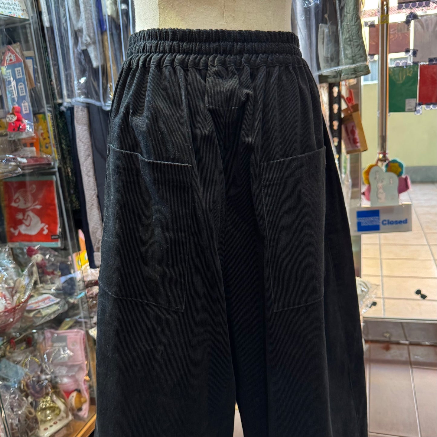 Sale- (g) Black Corduroy Pants, made in Japan