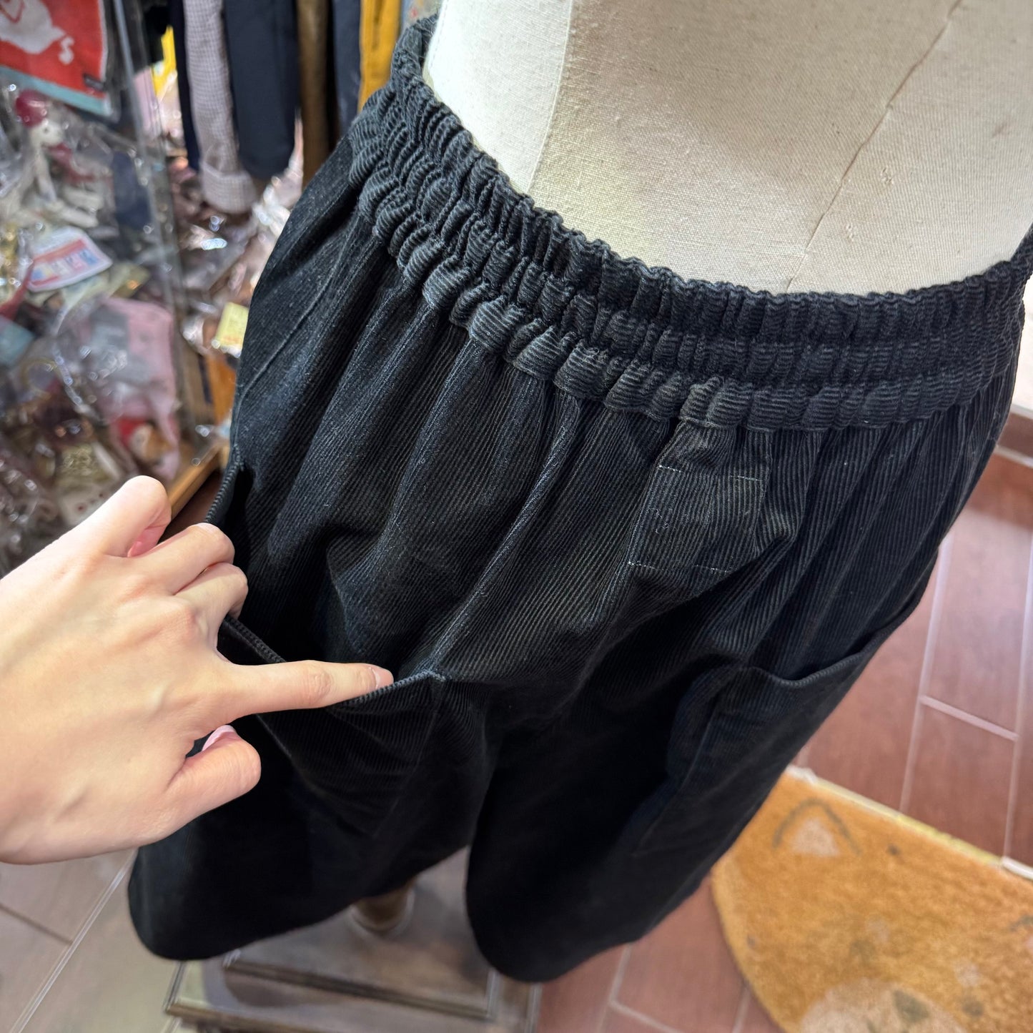 Sale- (g) Black Corduroy Pants, made in Japan