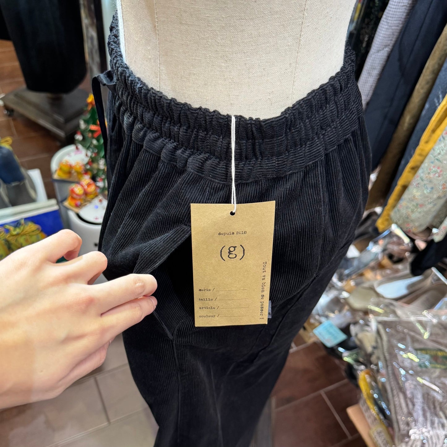 Sale- (g) Black Corduroy Pants, made in Japan