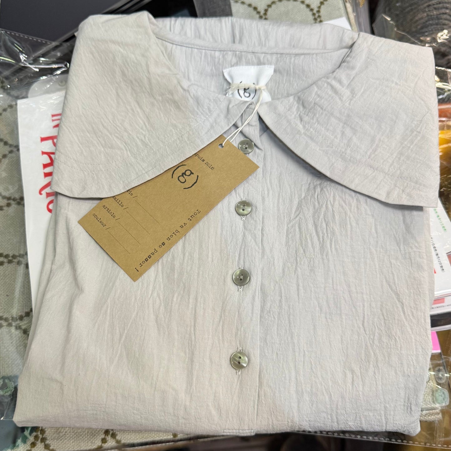 (g) Round Collar Shirt, 2 Colors, made in Japan