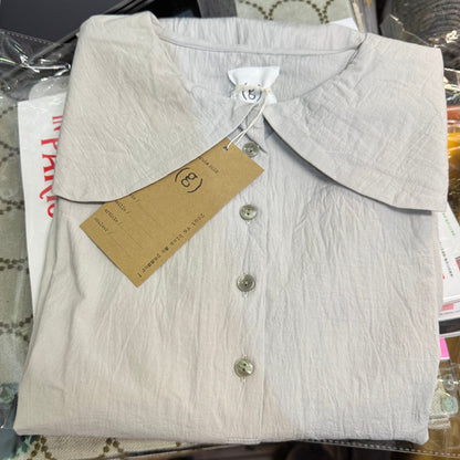 (g) Round Collar Shirt, 2 Colors, made in Japan